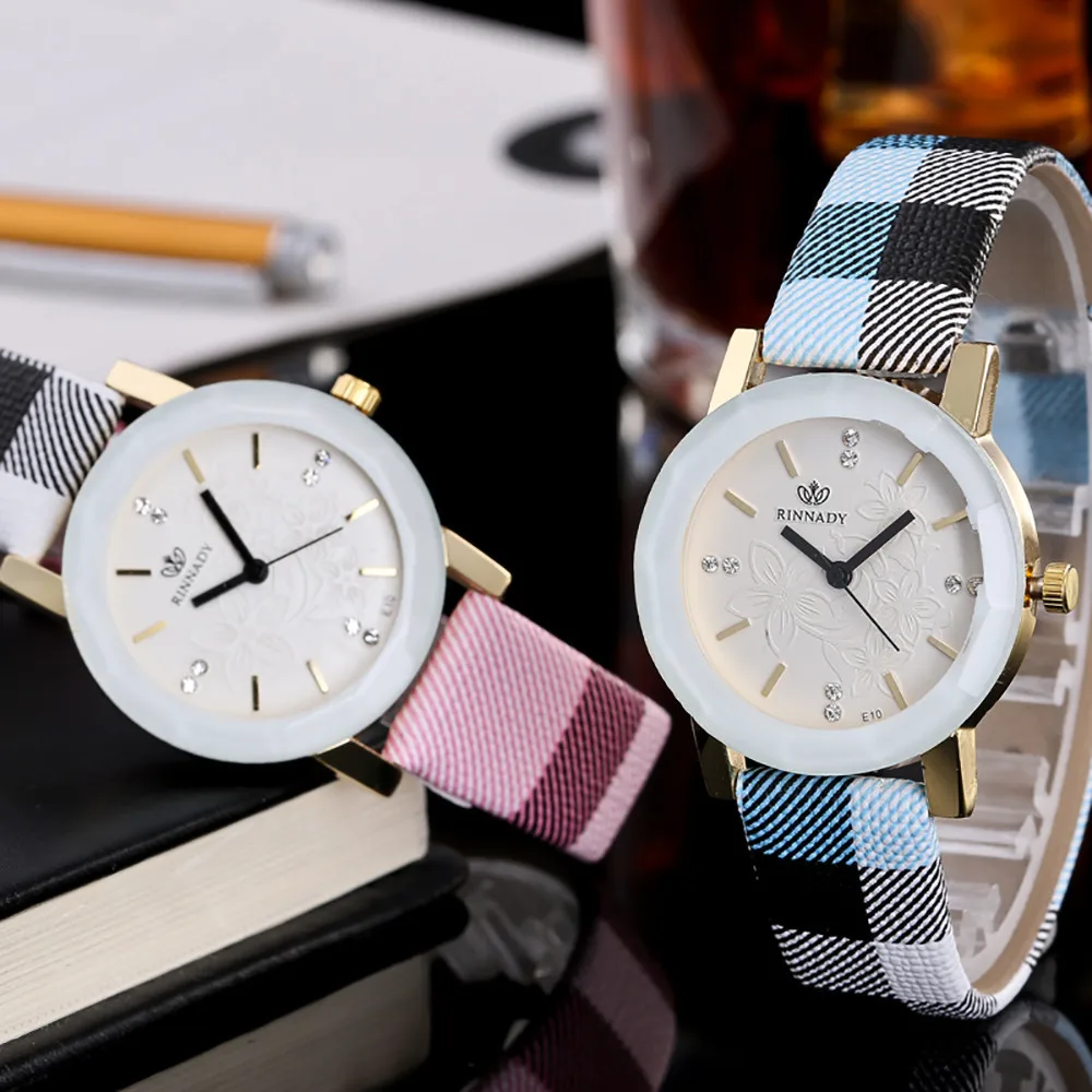 

Women Fashion Leather Band Analog Quartz Round Wrist Watch Watches ladies watches with crystals bayan saat clock women silicone
