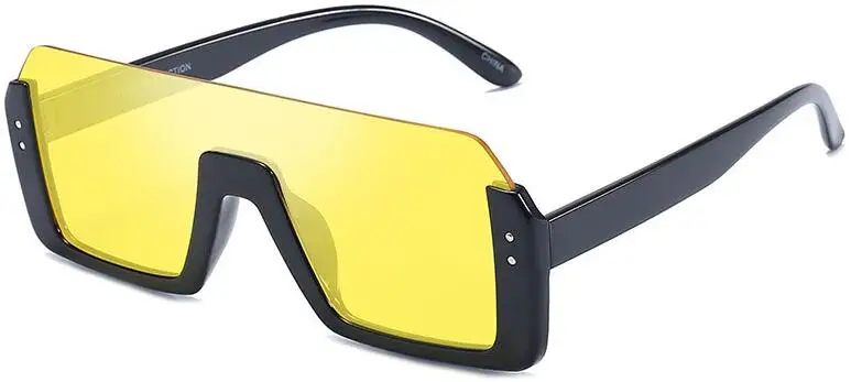 C3 black yellow Полуоправы Солнцезащитные очки женские модные брендовые дизайнерские ретро Квадратные Солнцезащитные очки Мужские Винтажные защитные очки красные Оттенки для женщин - Цвет линз: C3 black yellow