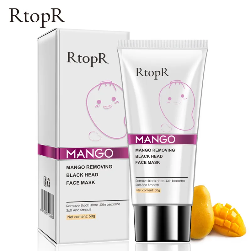 RtopR 50g Mango removedor de espinillas tratamiento de acné nariz control de aceite de barro banda para poros máscara crema blanqueadora mascarilla Peel off peeling nasal|Tratamientos y mascarillas| - AliExpress