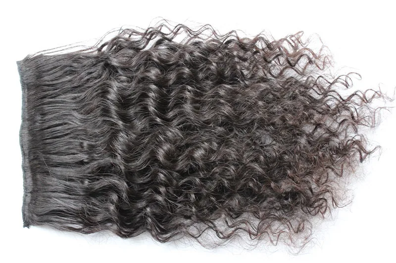 

Free shipping Remy Clip in human hair extensions for full head 8pcs/set Brazilian curly virgin hair no shedding no tangle