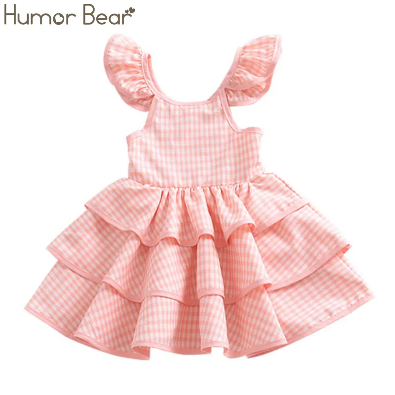 Humor Bear/Новинка; летняя детская одежда; Одежда для девочек; летнее пышное платье принцессы с вышивкой; платье для маленьких девочек; одежда для детей - Цвет: pinkBZ275
