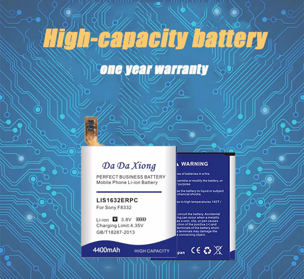 Da Xiong батарея высокой емкости 4400 мАч LIS1632ERPC для sony Xperia XZ Dual Sim F8332 XZs F8331 батарея сотового телефона