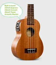 Tenor Soprano Concert Ukulele Acústica Eléctrica 21 23 26 Pulgadas Construido En El Sintonizador de caoba Ukelele Guitarra Pequeña Guitarra de 4 Cuerdas Uke