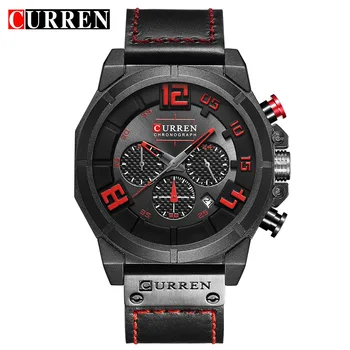 

CURREN Luxury Brand Men Military Sports Chronograph Quartz Leather Wrist Watches Waterproof Date Clocks Dropshipping 8287