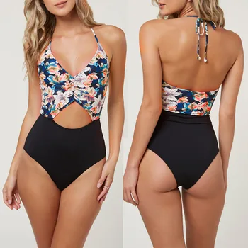 

Hot Bikinis 2020 mujer Women One Piece Push Up Printed Bikini set Monokini Swimsuit Swimwear Cover up купальник biquini bathers