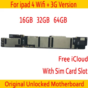 

Wifi+3G for iPad 4 Motherboard with Sim Card Slot,Original unlocked for Ipad 4 Wifi+3G Version Mainboard,16GB 32GB 64GB