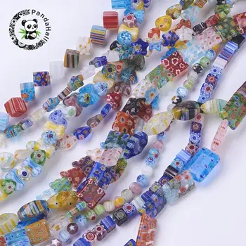

Mixed Handmade Millefiori Glass Beads Strands, Mixed Color, about 6~16mm long, hole: 1mm, 15"~16"