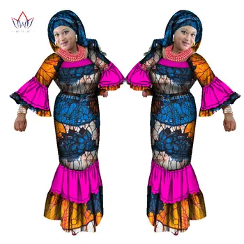 

BRW Traditional African Clothing for Women Dashiki Print Dress Maxi Dress Party Clothing Plus Size Women Clothes 6XL WY1649