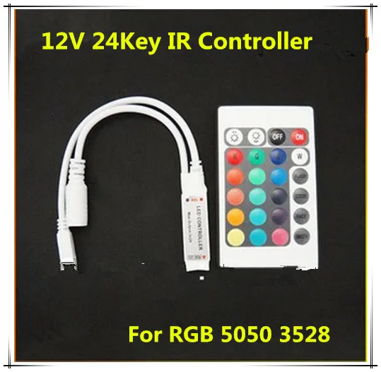 

By DHL 300PCS DC 12V 24 Key Mini LED IR Remote Controller For 3528 & 5050 RGB Strip Light