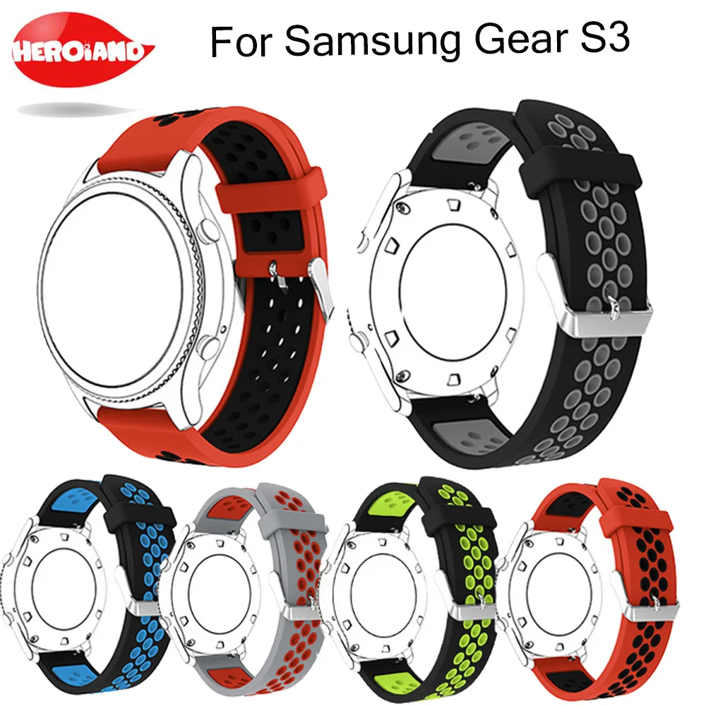 Вентилируемый спортивный ремешок для samsung gear s3 Frontier/классический силиконовый