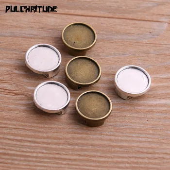 

10PCS Leather Beads Antique Silver color /Bronze Blank 12mm Cabochon Setting Diy Bracelets Making Supplies P6734