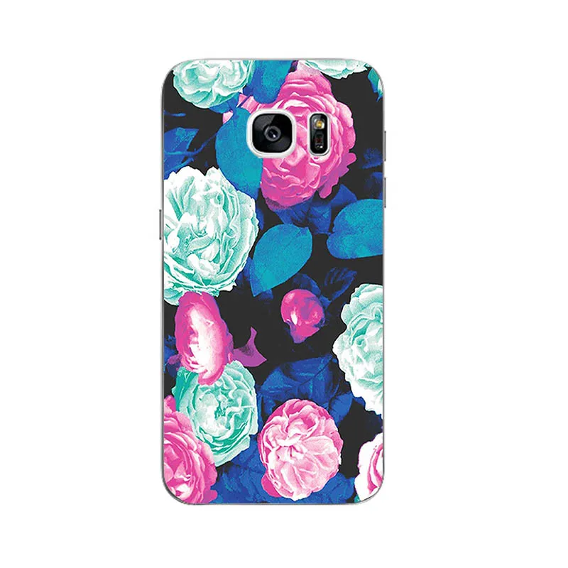 Чехол для телефона для Samsung Galaxy C5 C7 C7000 оболочки S4 S6 S7 Edge Plus чехол-накладка Защитный Мягкий ТПУ Абстрактная живопись цветы дизайн - Цвет: 6136 2