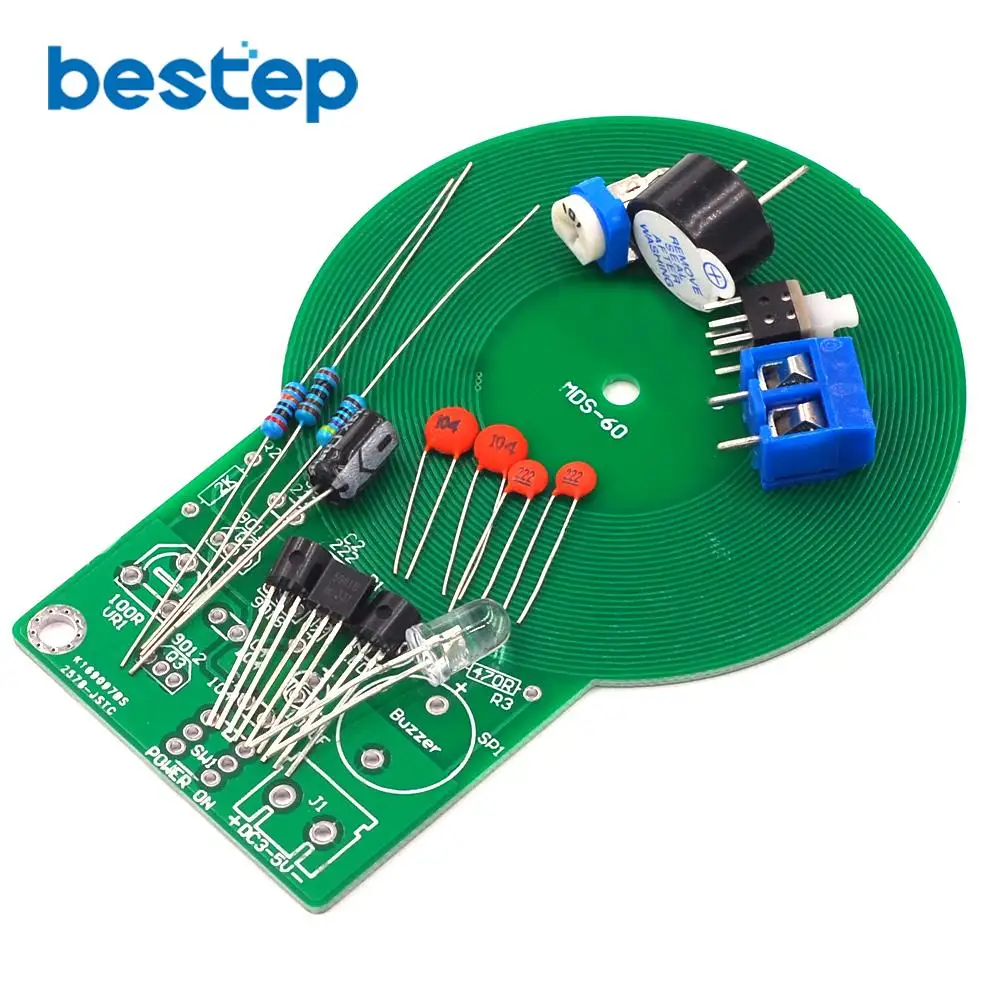 Metal Detector Electronic DC 3V-5V 60mm Non-contact Sensor Board Module Electronic Part Metal Detector With Battery Case DIY Kit