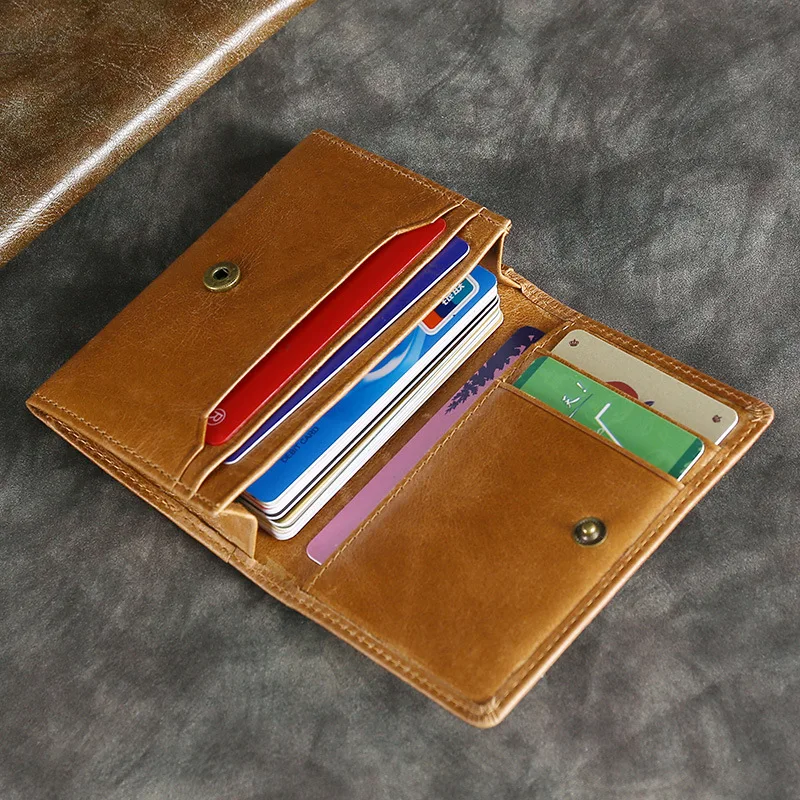 BISI GORO натуральная кожа держатель для карт с блокировкой RFID чехол для визиток в винтажном стиле унисекс высокое качество кошельки для кредитных карт