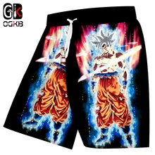 OGKB мужские шорты с забавным принтом Dragon Ball Z 3D пляжные шорты Goku бордшорты Мужская хип-хоп эластичные шорты для плавания