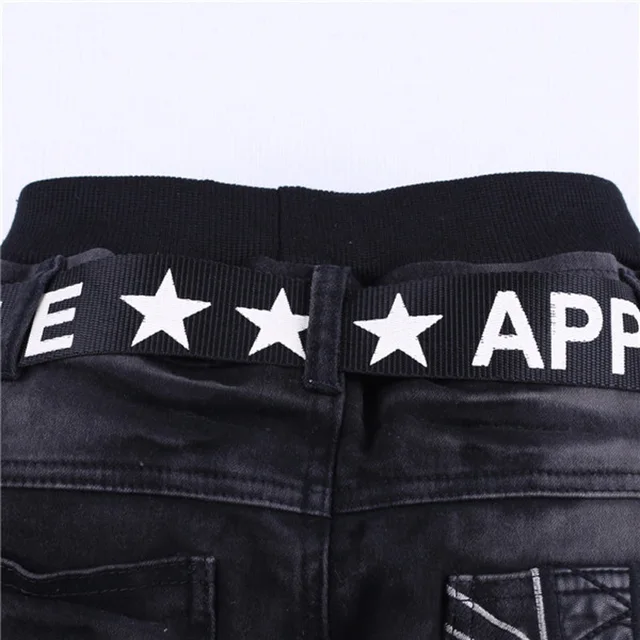 11 years old jeans for boys Kids Pants scratch Boys Jeans Boy Kids Elastic Jean Pants Children Cowboy Pants Warm Teenager Jeans 4