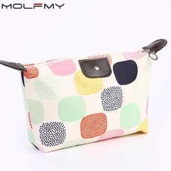 

Fashion Hot Cosmetic Bags Flower Print Dumpling Large Makeup Bag Women Packages Nylon Make Up Bag Wash Organizer bag