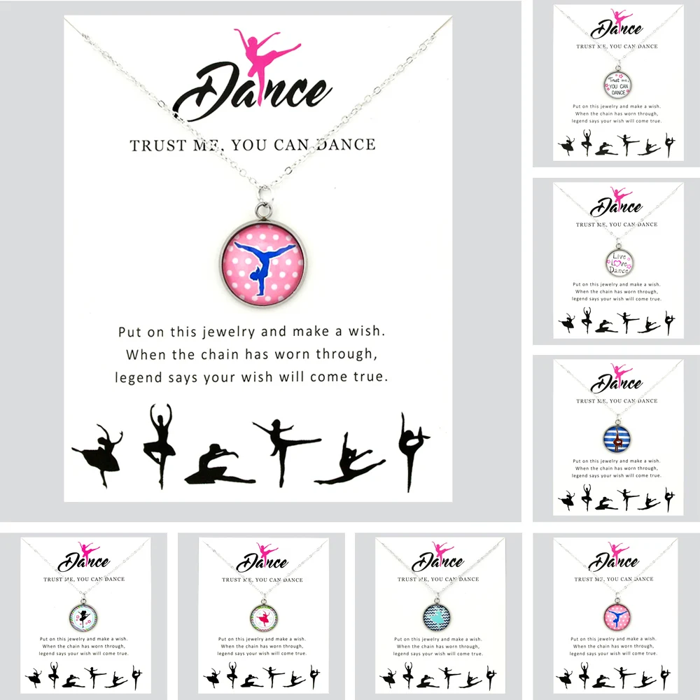 

Live Love Dance Ballet Dancer Dancing Gymnastics Girls Pendants Necklaces Unicorn Horse 18mm Glass Cabochon Women Jewelry Gift