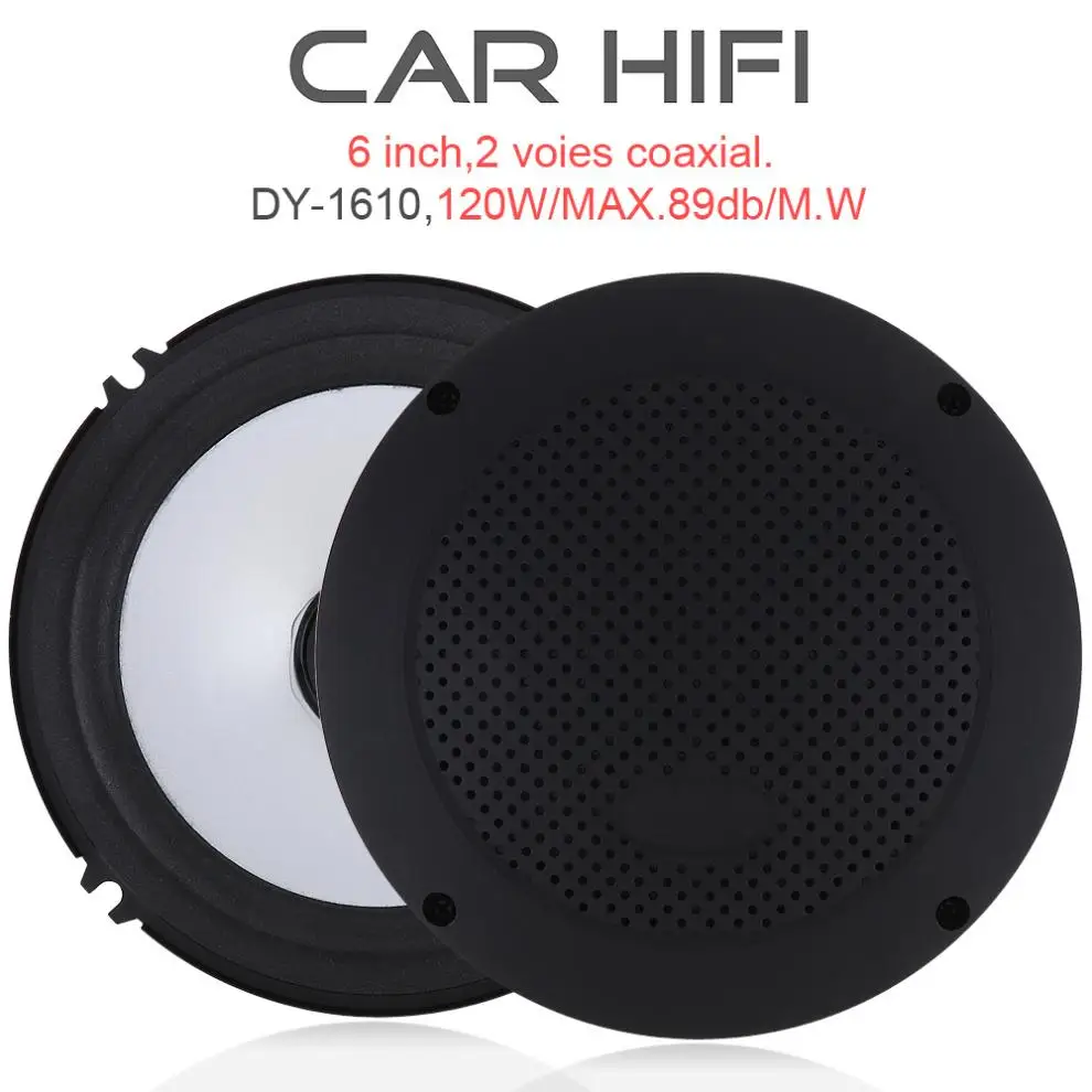 2 шт. автомобильные коаксиальные Hi Fi колонки 6 дюймов 130 Вт 160x160 мм|Коаксиальные