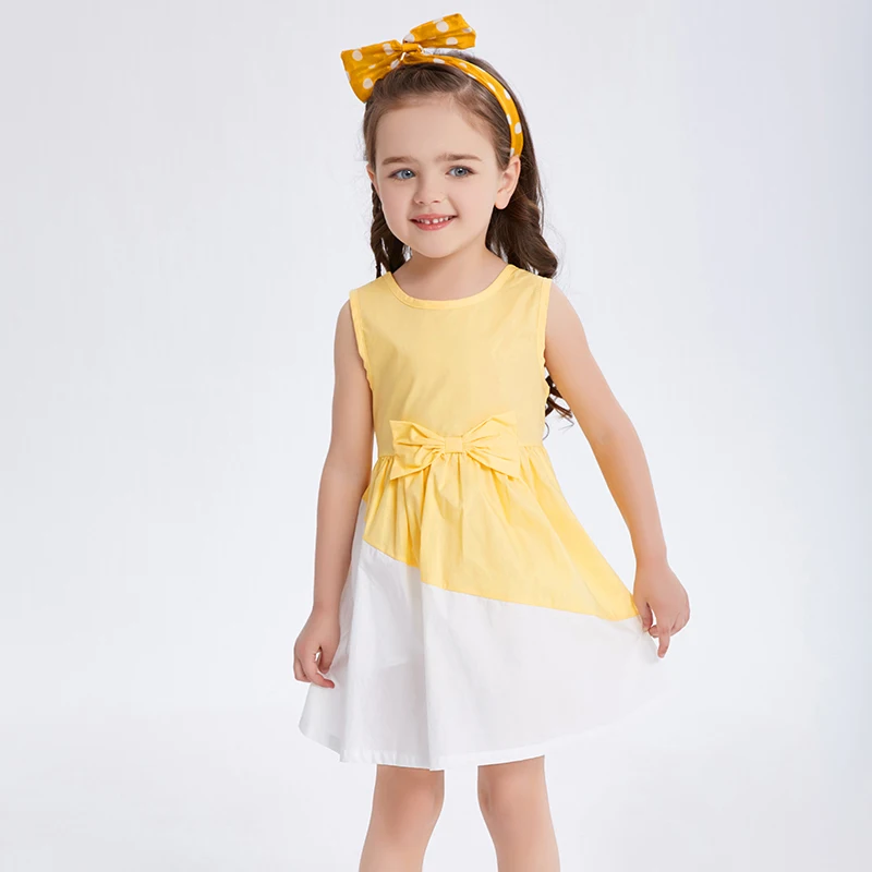 Kids Sleeveless Yellow Dress For Girl Girls Summer Dress 2018 New