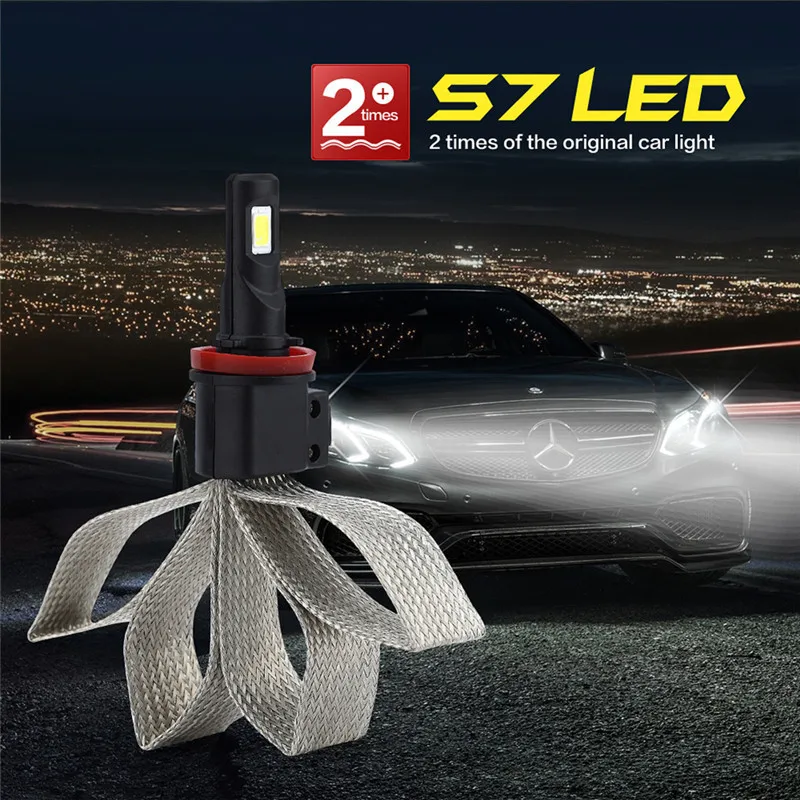 Super Bright S7 LED Car Headlight H11 H4 HB3/9005 HB4/9006 Universal