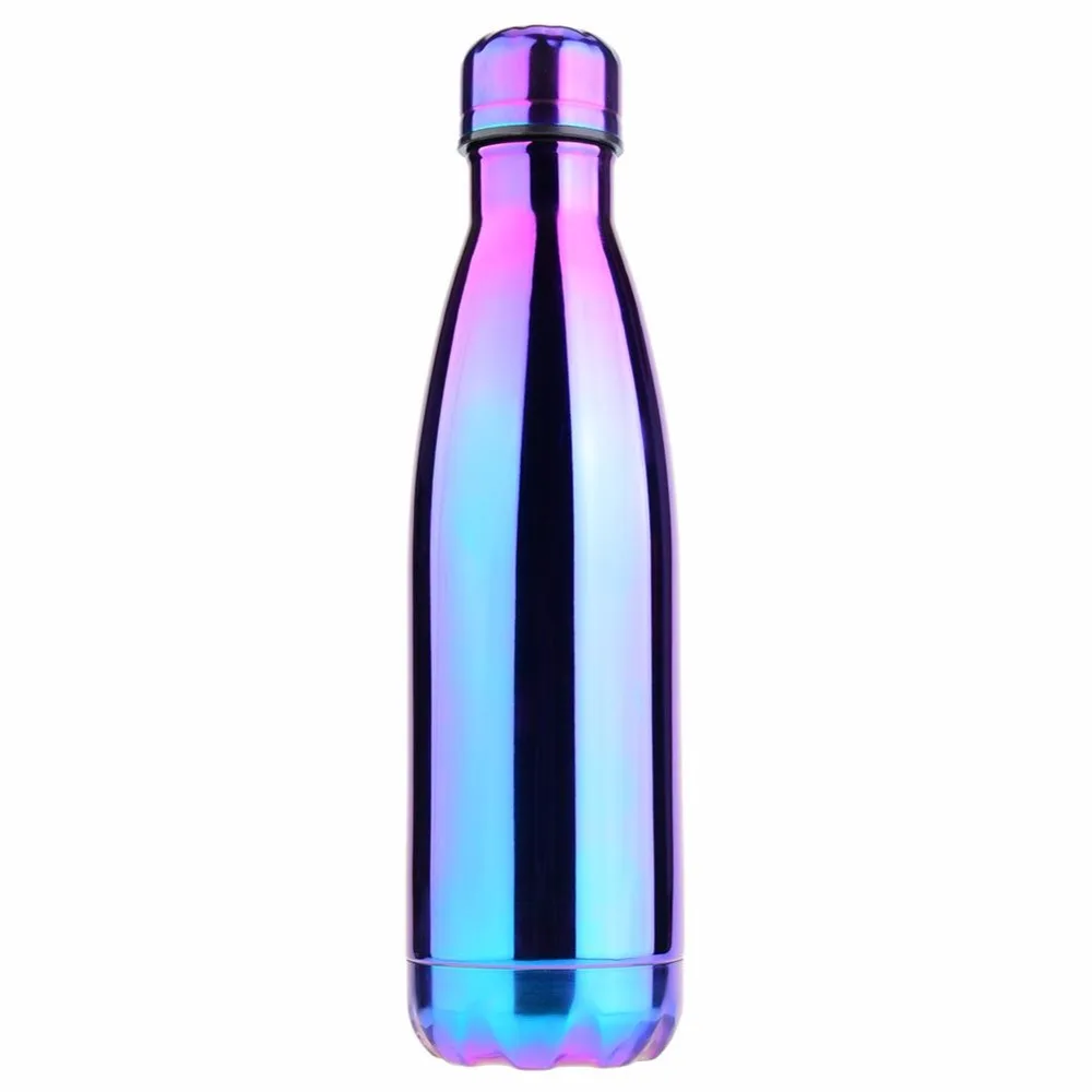 500 мл стиль Термокружка вакуумная колба из нержавеющей стали Гальваническая форма бутылки колба Вакуумная бутылка спортивные бутылки для воды