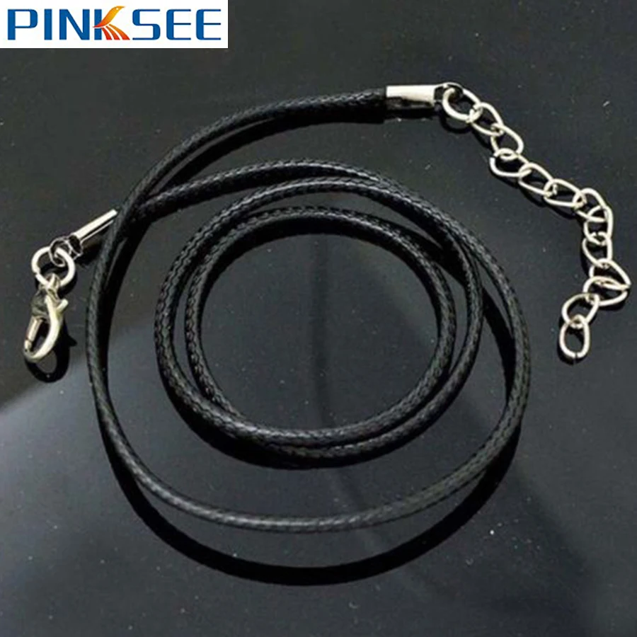 10Pcs Women Black Color Twisted Leather Cord Rope Choker Adjustable