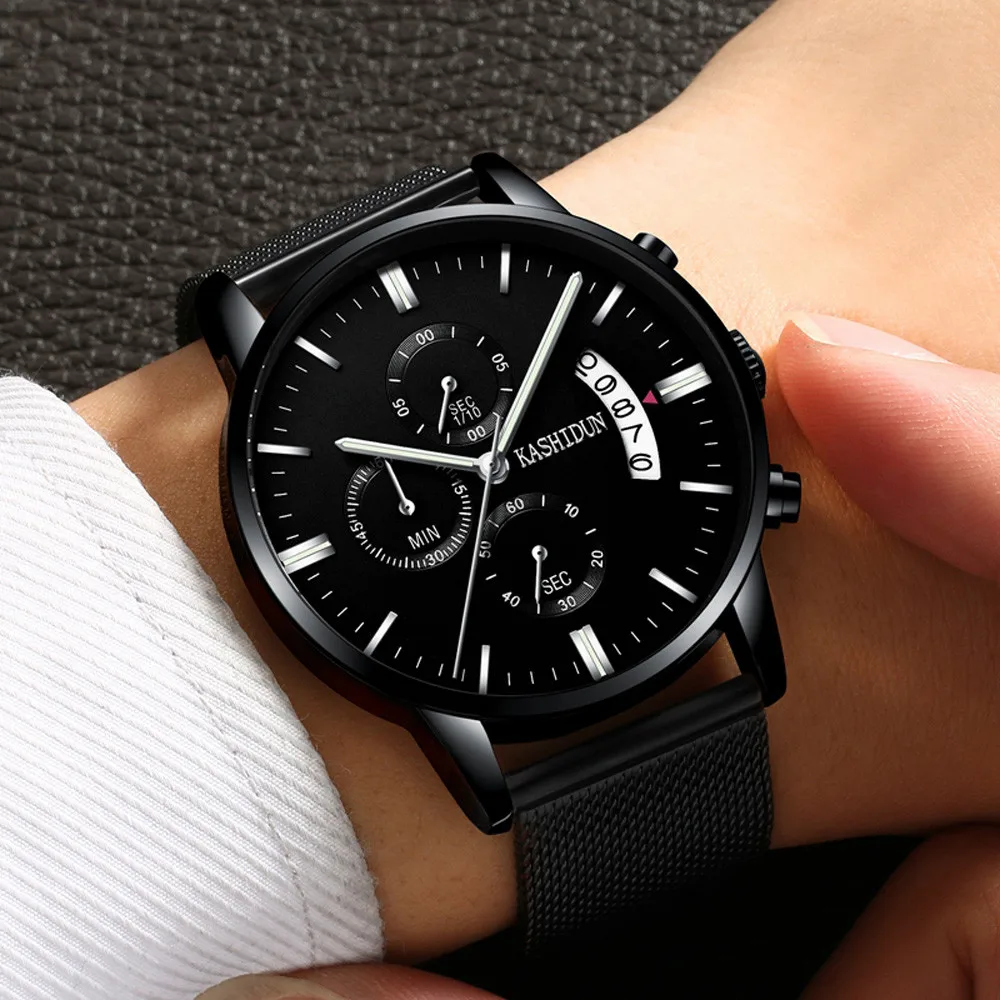Geneva часы мужские спортивные чехол из нержавеющей стали кожаный ремешок Часы кварцевые Бизнес наручные часы relogio masculino reloj hombre Q