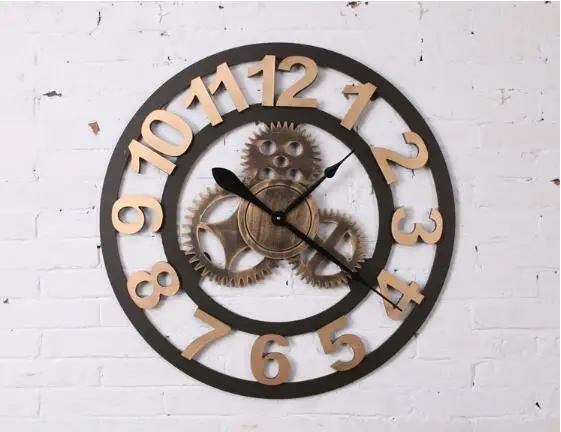 

new oversized rustic home decorative retro vintage art luxury wall clocks large gears designed on the wall