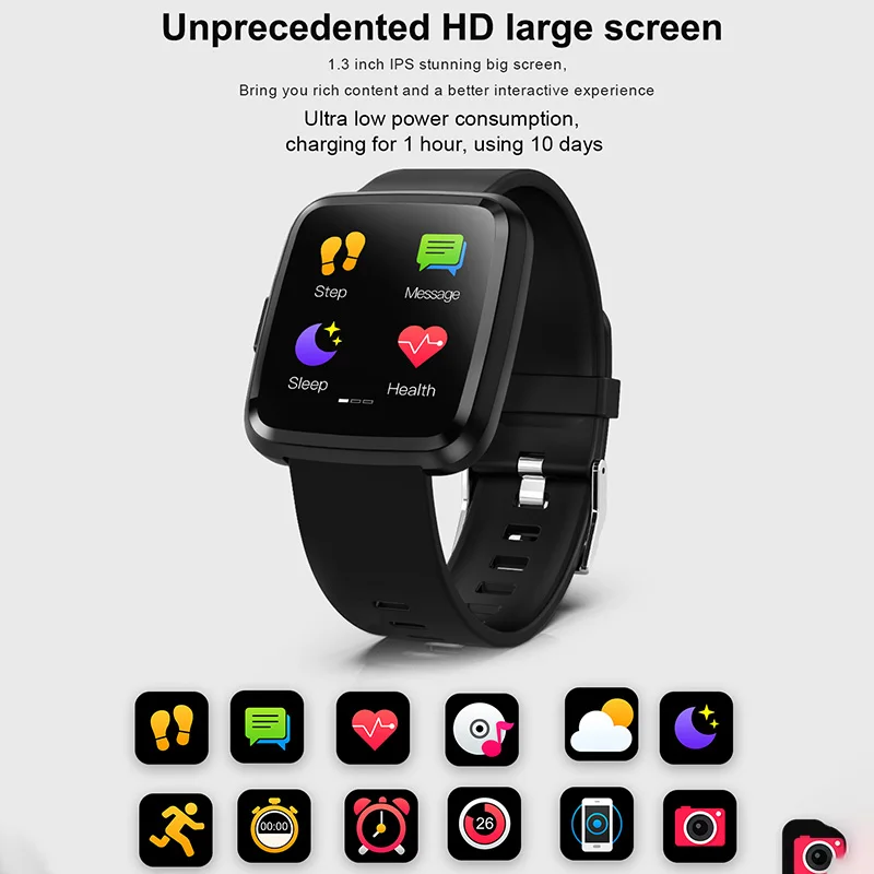 Y7P Smart Watch Men Heart Rate Monitor Blood Pressure Sport Fitness Tracker Smart Bracelet waterproof IP67 Smart band for phone