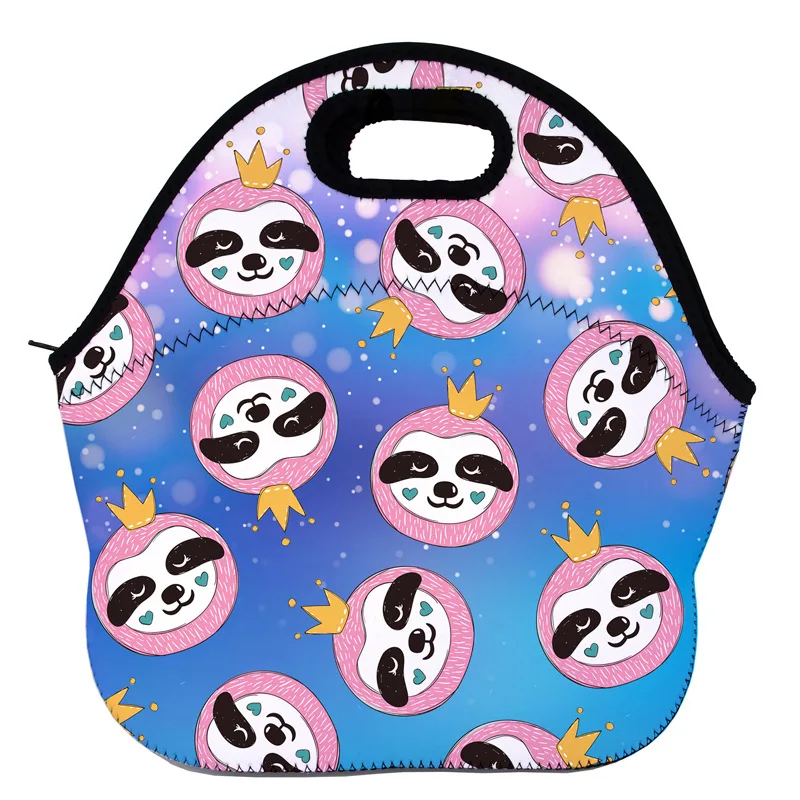 

Newest 3D Printing Lunch Bag Neoprene With Zipper Picnic Thermal Portable Lunch Box Bolsa Termica Lancheira