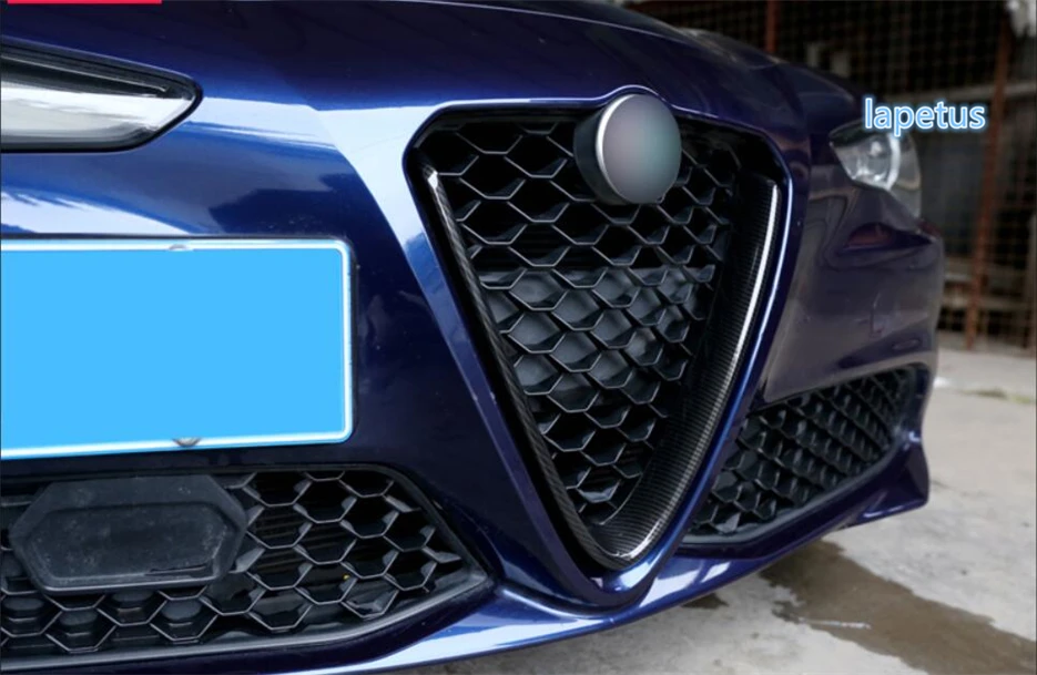 

Lapetus ABS Carbon Fiber Style Front Grille Grill V Decorative Frame Cover Trim Fit For Alfa Romeo Giulia 2016 2017 2018 2019