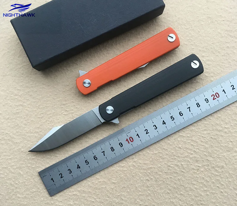 Online NIGHTHAWK Flipper Caballero 2 cuchillo plegable 9CR18MOV acero G10 manejar al aire libre bolsillo cuchillo de fruta herramientas EDC