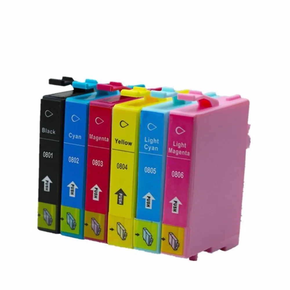 6x T0801 E 801 T0806 T0807XL Ink Cartridge Replacement For Epson Photo P50 T59 R265 270 285 290