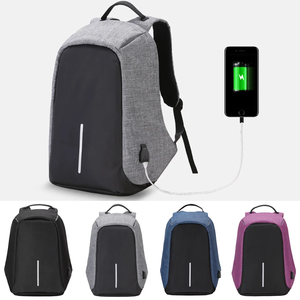 Unisex Anti Theft USB Charging Laptop Backpack Security Travel