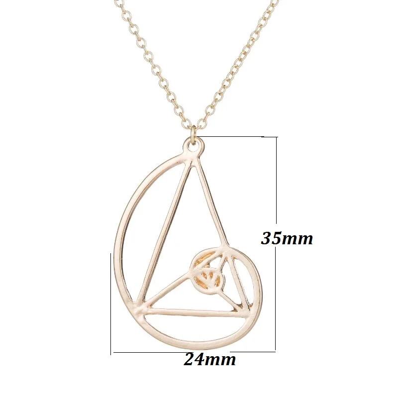 Yiustar цвет спираль треугольник ожерелье для женщин Подвеска Фибоначчи соотношение Psychology чокер научная биология ювелирные изделия