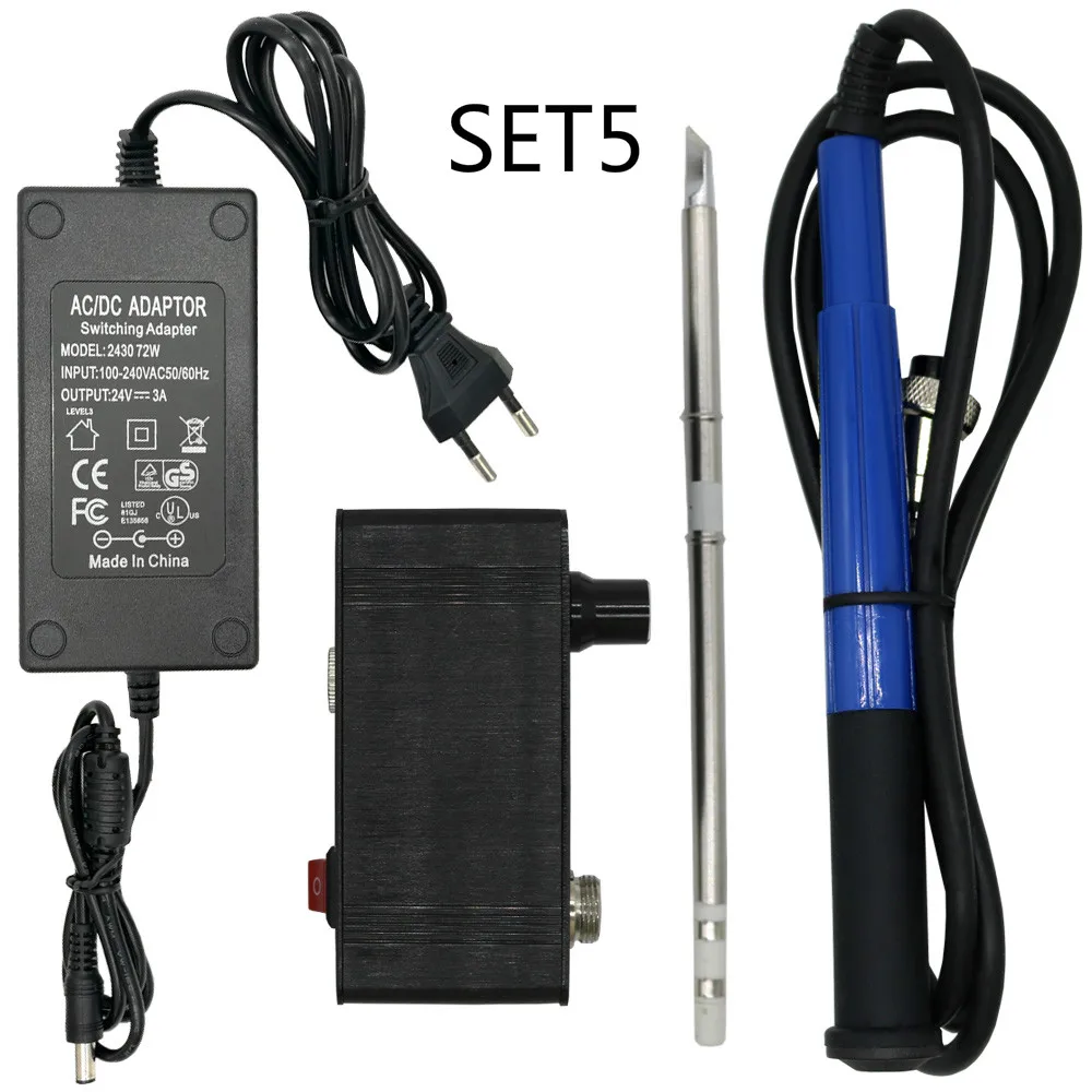 943-9501handle-power Мини T12-943 OLED-STM32 1,3 дюймов цифровой дисплей паяльная станция с DC24V3A US/EU источник питания и металлической ручкой и K наконечником - Цвет: 943-9501handle-power