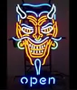 Custom Open Devil Tattoo Glass Neon Light Sign Beer Bar