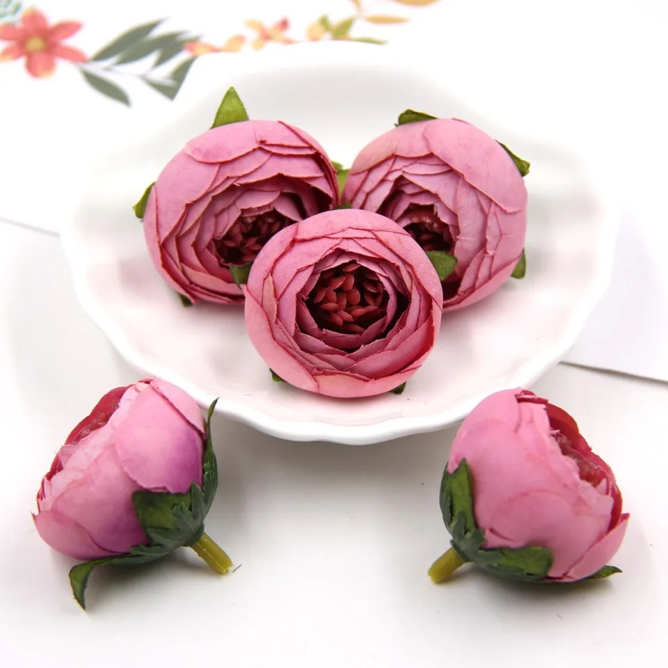 Flower Bouquet Artificial Head Rose Spring Wedding Car Decorations Wreath 10pcs 