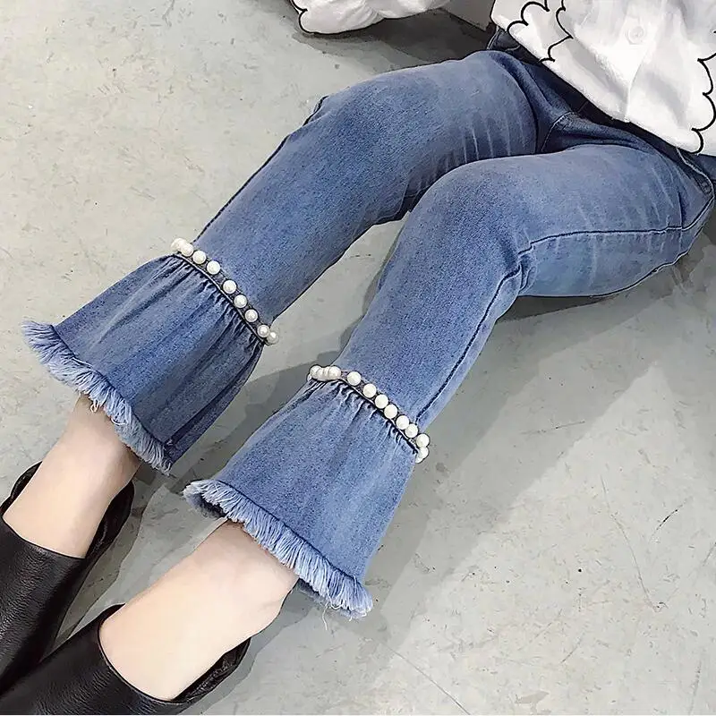 

Teenager Girls Jeans Denim Pants For Girls Clothing 2018 Autumn Casual Denim Patchwork Kids Vintage Jeans Children Trousers