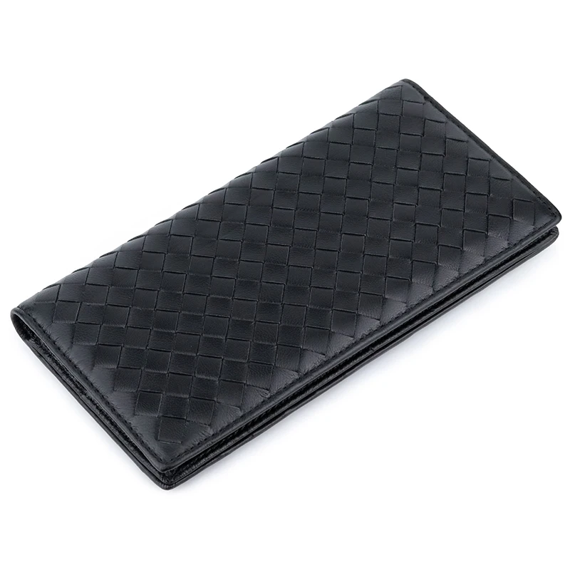 

New arrival 3 styles Weave Pattern Genuine Leather Men And Women Long Wallets Unisex Cowhide Hand Take Purse hand kit wallet