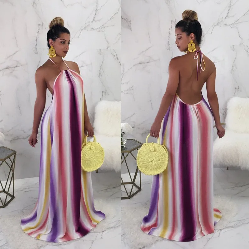 backless summer maxi dress