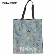INSTANTARTS Пособия по биологии для влюбленных узор белье сумка Повседневное Для женщин холст корзина моды большой хлопчатобумажной ткани чехол Женский Леди