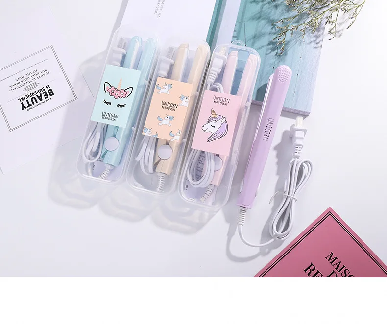 New Arrival Cartoo Electric Hair Straightener Small Power Travel Hair Tools Cute Styling Electric Splint Straightening Hair Clip