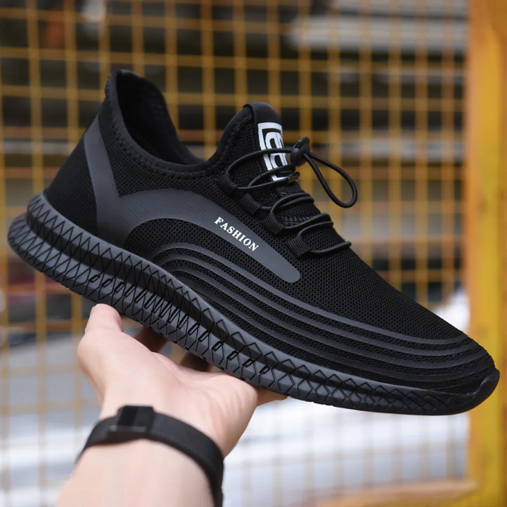 

Perimedes Casual Breathable sneaker men shoes classics solid Outdoor Mesh Knit Shoes Sneakers fashion lace-up Non-slip sneaker
