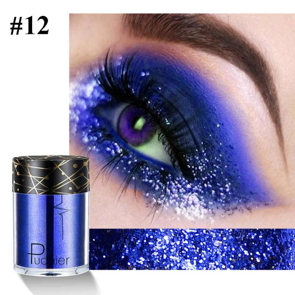 Pudaier бренд блеск Eyeshadow металлик пигмент Сияющие Косметика 3D глаз Губы Макияж
