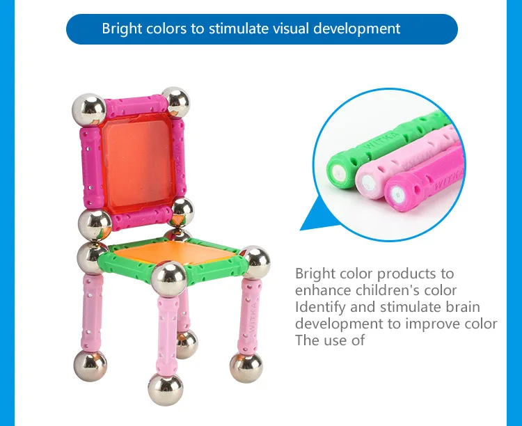 50 шт. DIY магнитные строительные игрушки магнитные шарики и палочки строительные дизайнерские Развивающие игрушки для детей