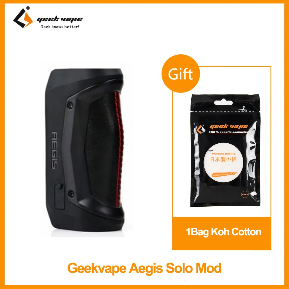 

Original Geekvape Aegis Solo TC Box Mod Output 100W Power/TC/TCR/VPC/BYPASS Mode VS Aegis Mini Mod Electronic Cigarette