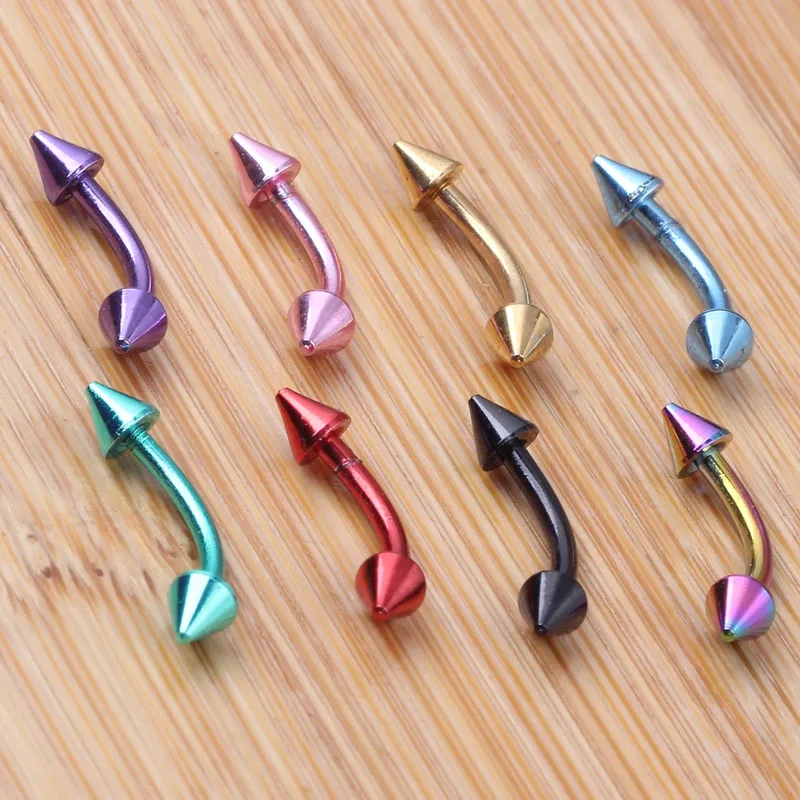 Fashion Stainless Steel Spike Eyebrow Ring Barbells Eye Rings Banana