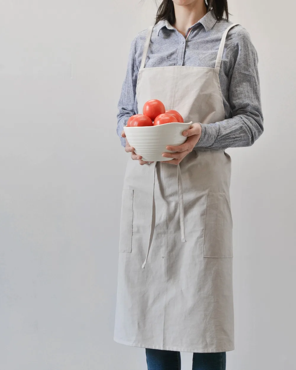Короткая Высококачественная моющаяся полностью Кухонный Фартук из хлопка для кухни унисекс Цветочные магазины рабочие чистые женские фартуки униформа